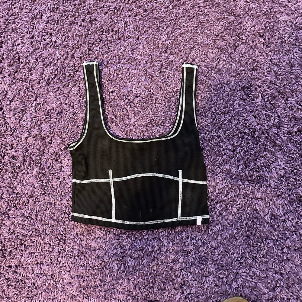 black and white gianni bini crop top